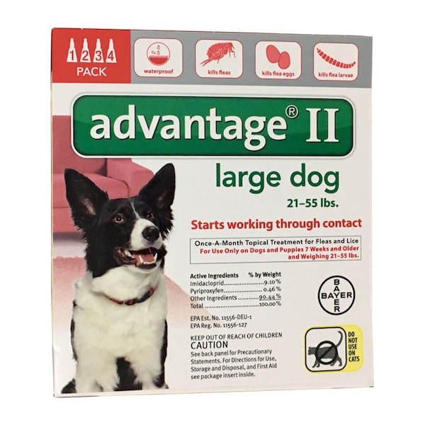 Elanco Advantage II Liquid Dog Flea Drops Imidacloprid/Pyriproxyfen 4 pk